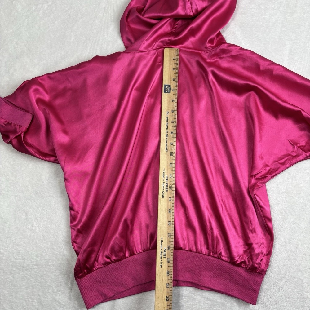 Ebene By Patrick Assuline Pink Short Sleeve Crop Hoodie Silk Women's Size‎ 3 - Picture 8 of 8
